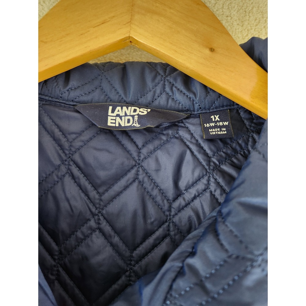 Women's Plus Size Lands End Navy Quilted Jacket Lightweight Fall Spring Size 1X - Picture 4 of 8